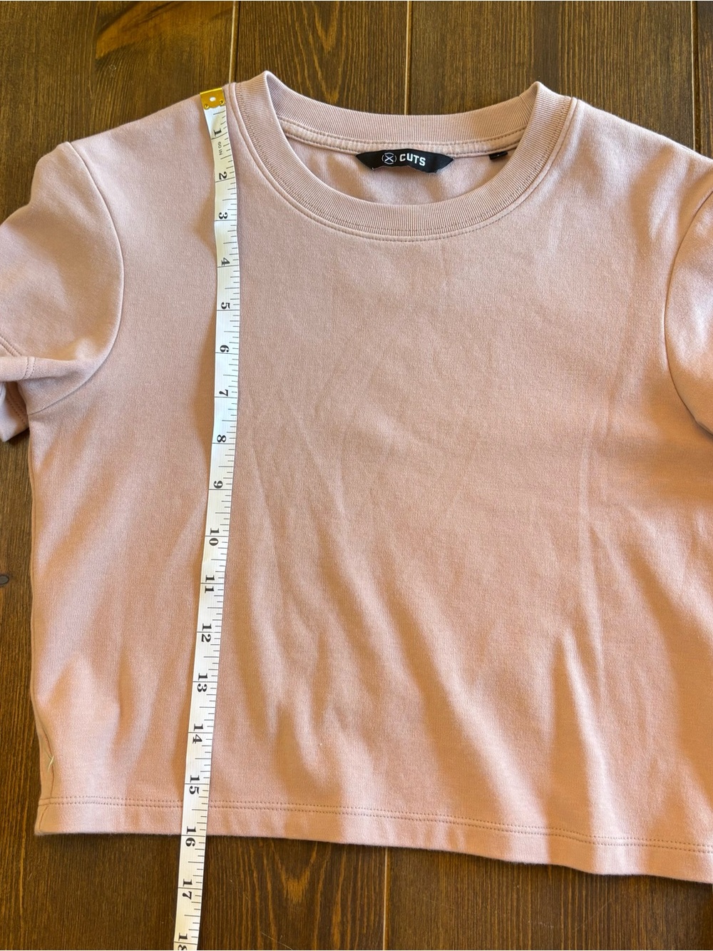 CUTS Tomboy Tee Cropped Ballet Pink Size Small Slim Fit Cotton Stretch Top - Picture 9 of 10